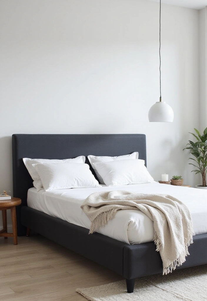 30+ Black Bed Frame Bedroom Ideas That Feel Bold and Stylish 13 30+ Black Bed Frame Bedroom Ideas That Feel Bold and Stylish - 13. Minimalist Chic