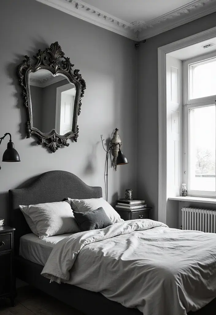 30+ Black and White Bedroom Ideas for a Timeless Look 13 30+ Black and White Bedroom Ideas for a Timeless Look - 13. Vintage Finds