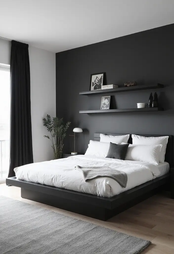 30+ Black and White Bedroom Ideas for a Timeless Look 2 30+ Black and White Bedroom Ideas for a Timeless Look - 2. Minimalist Furniture Choices