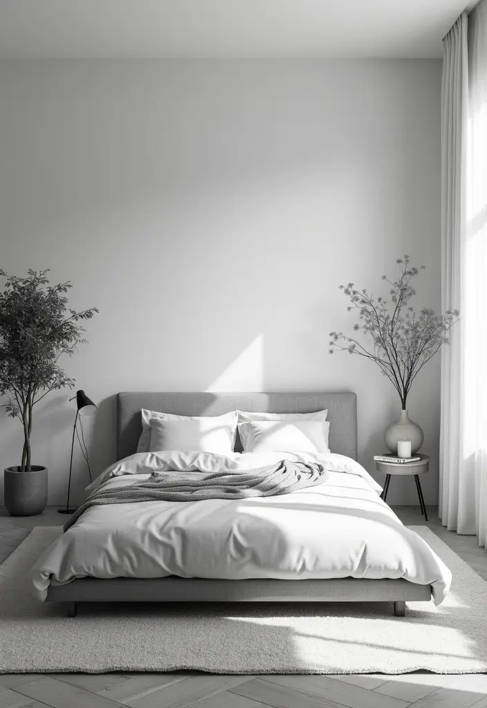 30+ Black and White Bedroom Ideas for a Timeless Look 29 30+ Black and White Bedroom Ideas for a Timeless Look - 29. Use of Negative Space