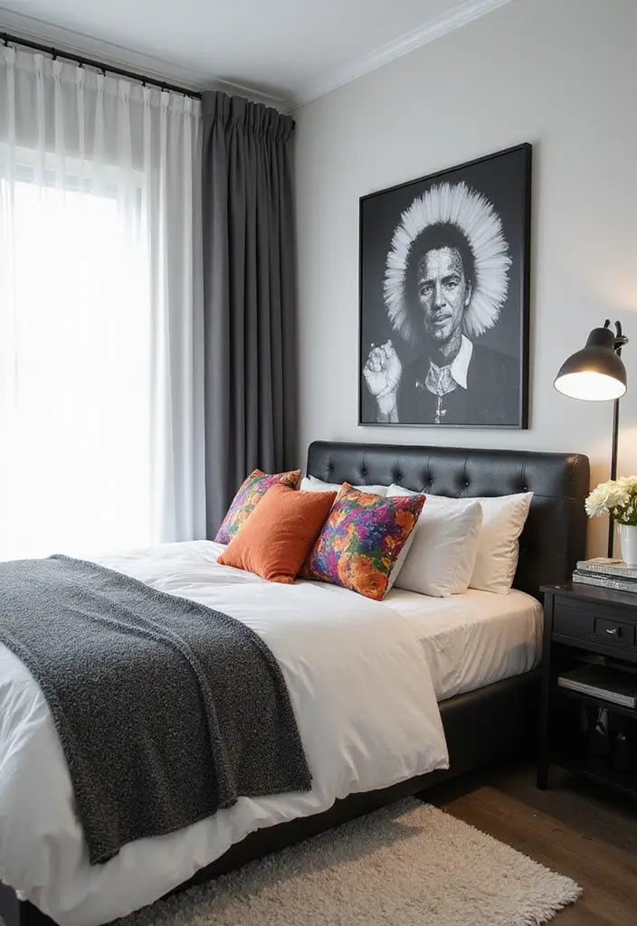 30+ Black and White Bedroom Ideas for a Timeless Look 7 30+ Black and White Bedroom Ideas for a Timeless Look - 7. Black and White Accents