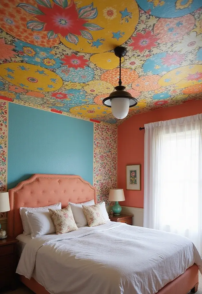 30+ Colorful Bedroom Ideas Full of Personality 17 30+ Colorful Bedroom Ideas Full of Personality - 17. Whimsical Ceilings