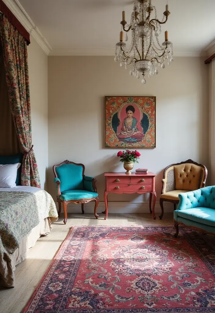 30+ Colorful Bedroom Ideas Full of Personality 20 30+ Colorful Bedroom Ideas Full of Personality - 20. Artistic Furniture