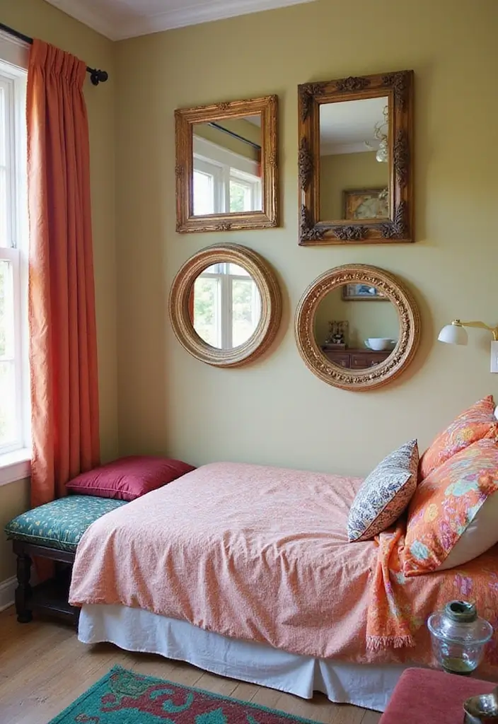 30+ Colorful Bedroom Ideas Full of Personality 24 30+ Colorful Bedroom Ideas Full of Personality - 24. Creative Mirrors