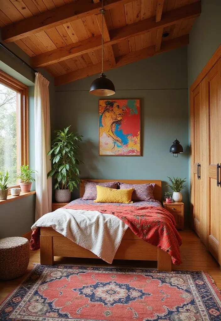 30+ Colorful Bedroom Ideas Full of Personality 25 30+ Colorful Bedroom Ideas Full of Personality - 25. Warm Wooden Accents