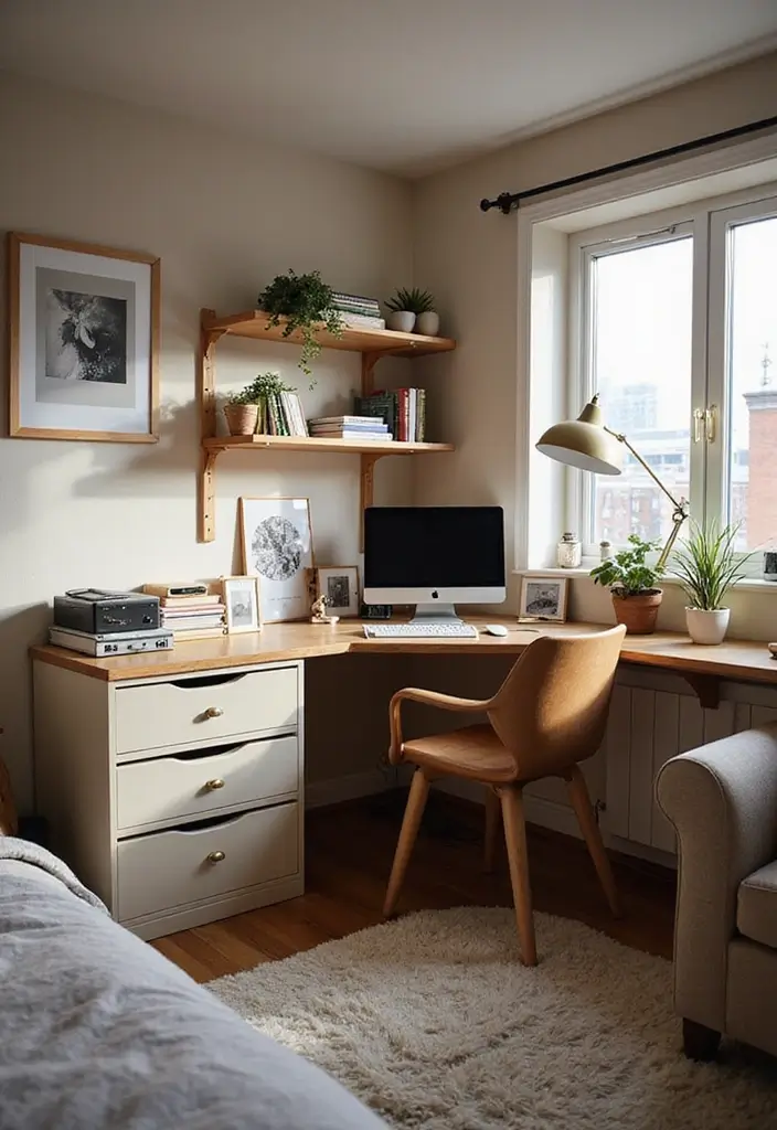 30+ Cozy Loft Bedroom Ideas You’ll Want to Copy 18 30+ Cozy Loft Bedroom Ideas You’ll Want to Copy - 18. Corner Desks