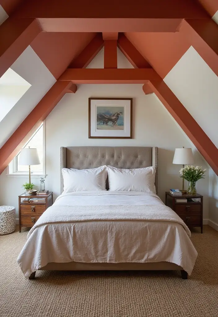 30+ Cozy Loft Bedroom Ideas You’ll Want to Copy 23 30+ Cozy Loft Bedroom Ideas You’ll Want to Copy - 23. Statement Ceilings