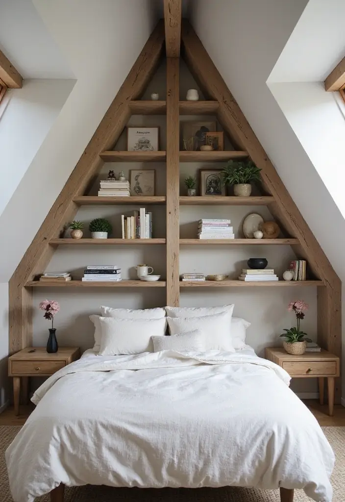 30+ Cozy Loft Bedroom Ideas You’ll Want to Copy 28 30+ Cozy Loft Bedroom Ideas You’ll Want to Copy - 28. Open Shelving