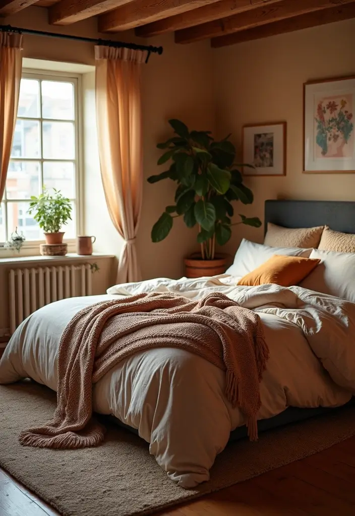 30+ Cozy Loft Bedroom Ideas You’ll Want to Copy 29 30+ Cozy Loft Bedroom Ideas You’ll Want to Copy - 29. Warm and Inviting Bedding