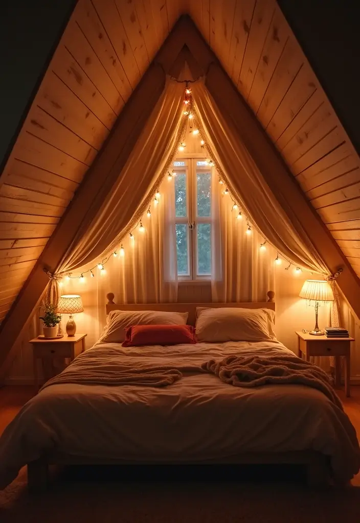 30+ Cozy Loft Bedroom Ideas You’ll Want to Copy 7 30+ Cozy Loft Bedroom Ideas You’ll Want to Copy - 7. Cozy Lighting