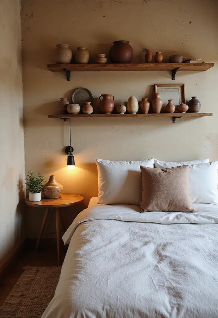 30+ Dark Earthy Bedroom Ideas for a Natural Feel - 13. Handmade Pottery