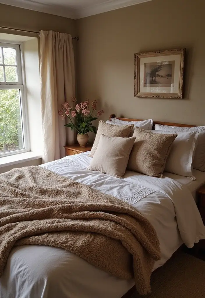 30+ Dark Earthy Bedroom Ideas for a Natural Feel - 17. Decorative Pillows