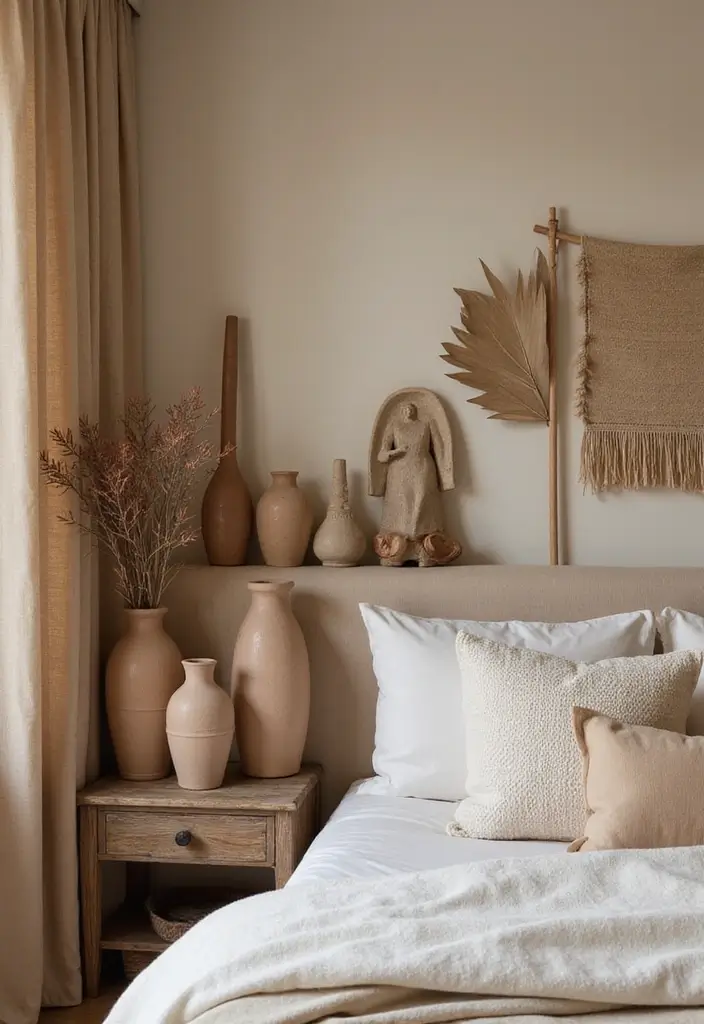 30+ Dark Earthy Bedroom Ideas for a Natural Feel - 23. Earthy Decorative Accents