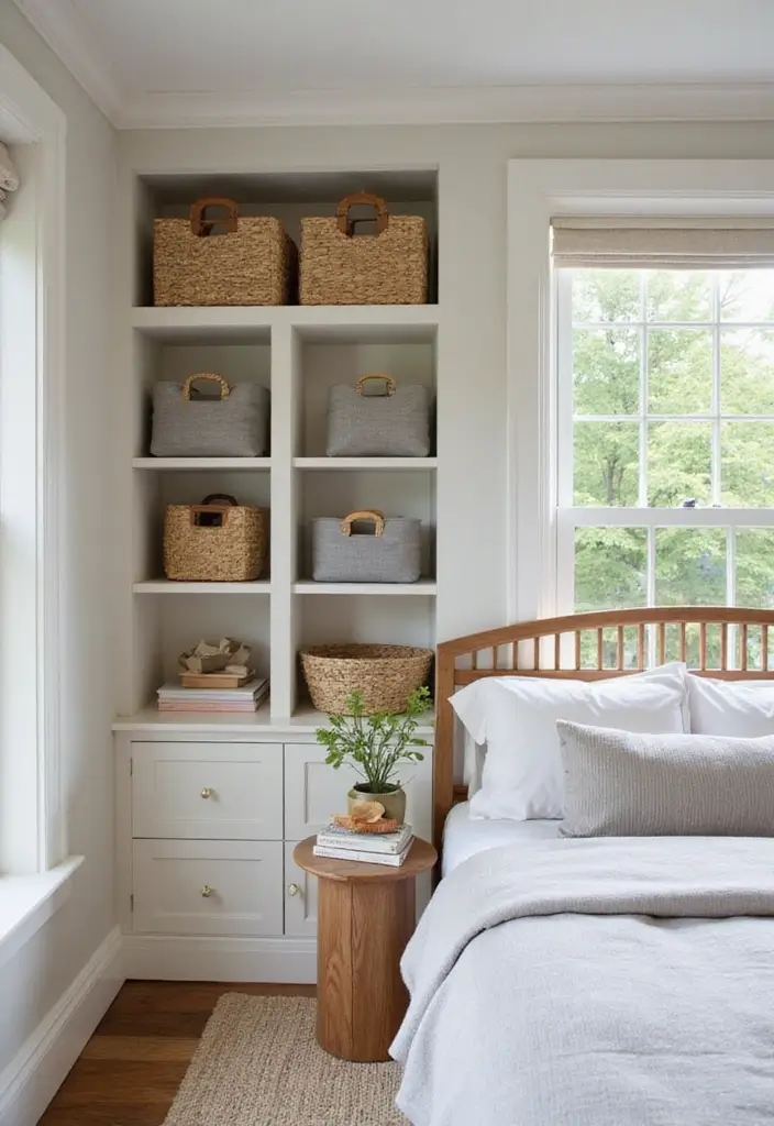 30+ Dark Earthy Bedroom Ideas for a Natural Feel - 30. Thoughtful Storage Solutions