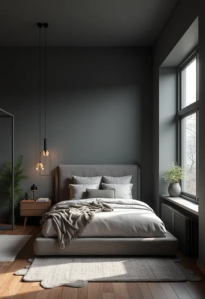 30+ Dark Grey Bedroom Ideas for a Chic and Modern Look 16 30+ Dark Grey Bedroom Ideas for a Chic and Modern Look - 16. Create Zones