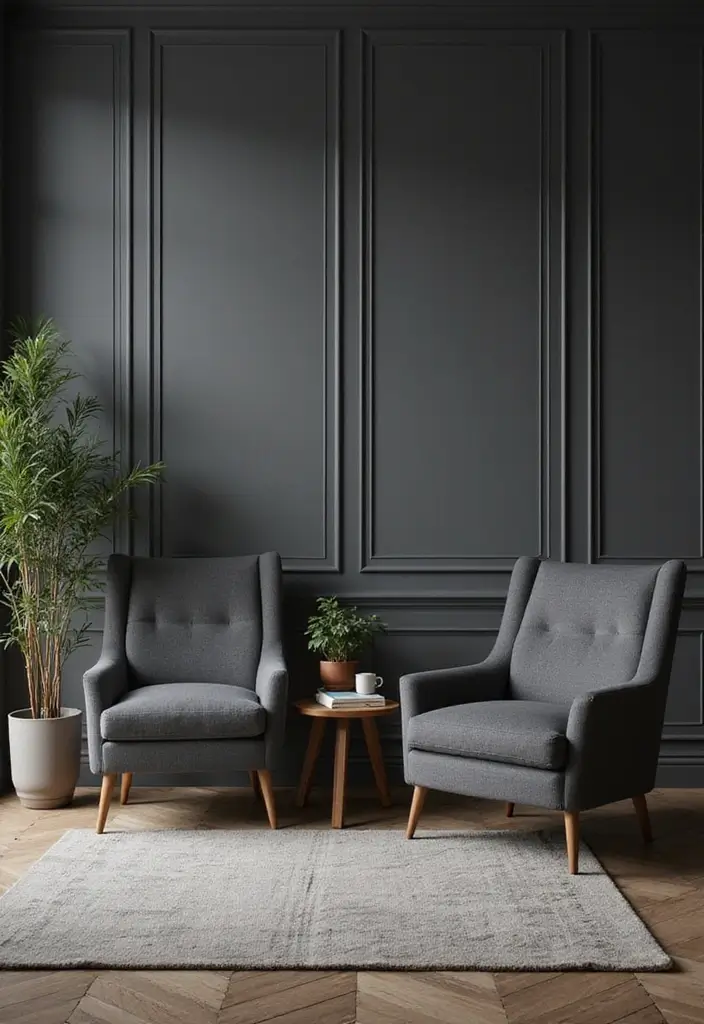 30+ Dark Grey Bedroom Ideas for a Chic and Modern Look 21 30+ Dark Grey Bedroom Ideas for a Chic and Modern Look - 21. Functional Accent Chairs