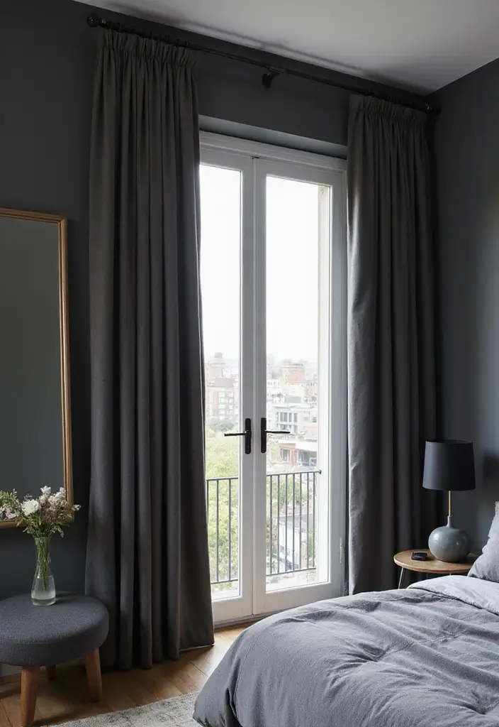 30+ Dark Grey Bedroom Ideas for a Chic and Modern Look 24 30+ Dark Grey Bedroom Ideas for a Chic and Modern Look - 24. Rods and Railings