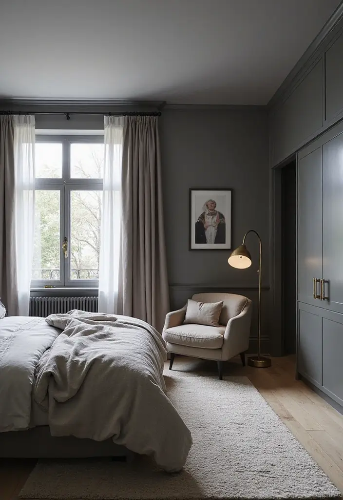 30+ Dark Grey Bedroom Ideas for a Chic and Modern Look 7 30+ Dark Grey Bedroom Ideas for a Chic and Modern Look - 7. Chic Grey Interiors