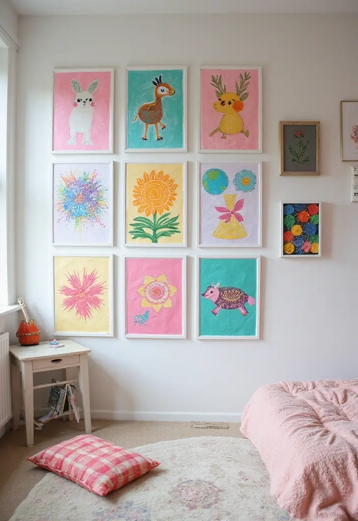 30+ Girls Bedroom Ideas That Look Pretty and Fun 14 30+ Girls Bedroom Ideas That Look Pretty and Fun - 14. DIY Artwork