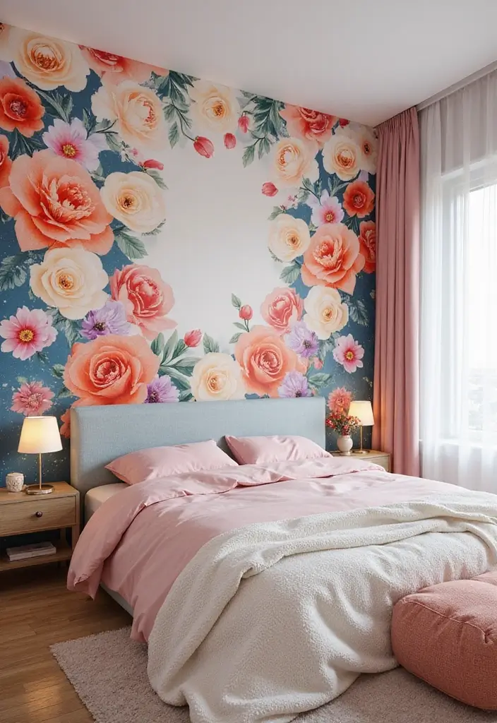 30+ Girls Bedroom Ideas That Look Pretty and Fun 2 30+ Girls Bedroom Ideas That Look Pretty and Fun - 2. Vibrant Wall Murals