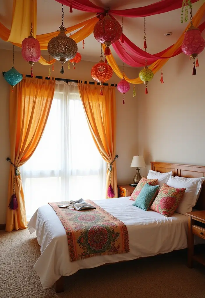 30+ Girls Bedroom Ideas That Look Pretty and Fun 22 30+ Girls Bedroom Ideas That Look Pretty and Fun - 22. Playful Ceiling Decor