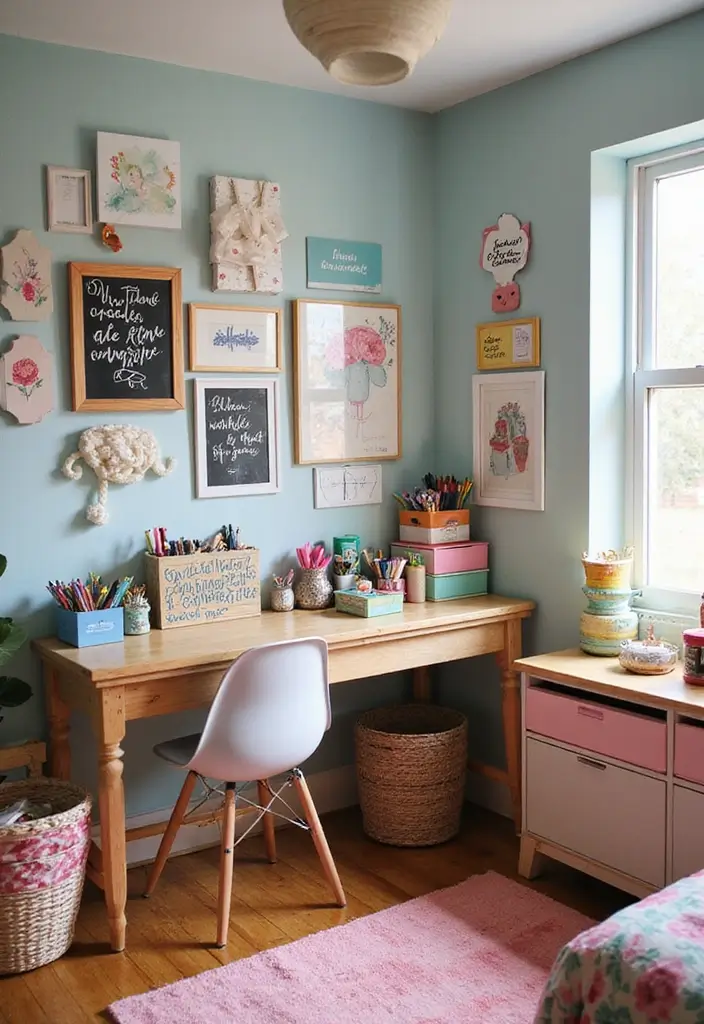 30+ Girls Bedroom Ideas That Look Pretty and Fun 23 30+ Girls Bedroom Ideas That Look Pretty and Fun - 23. Artistic Craft Corner