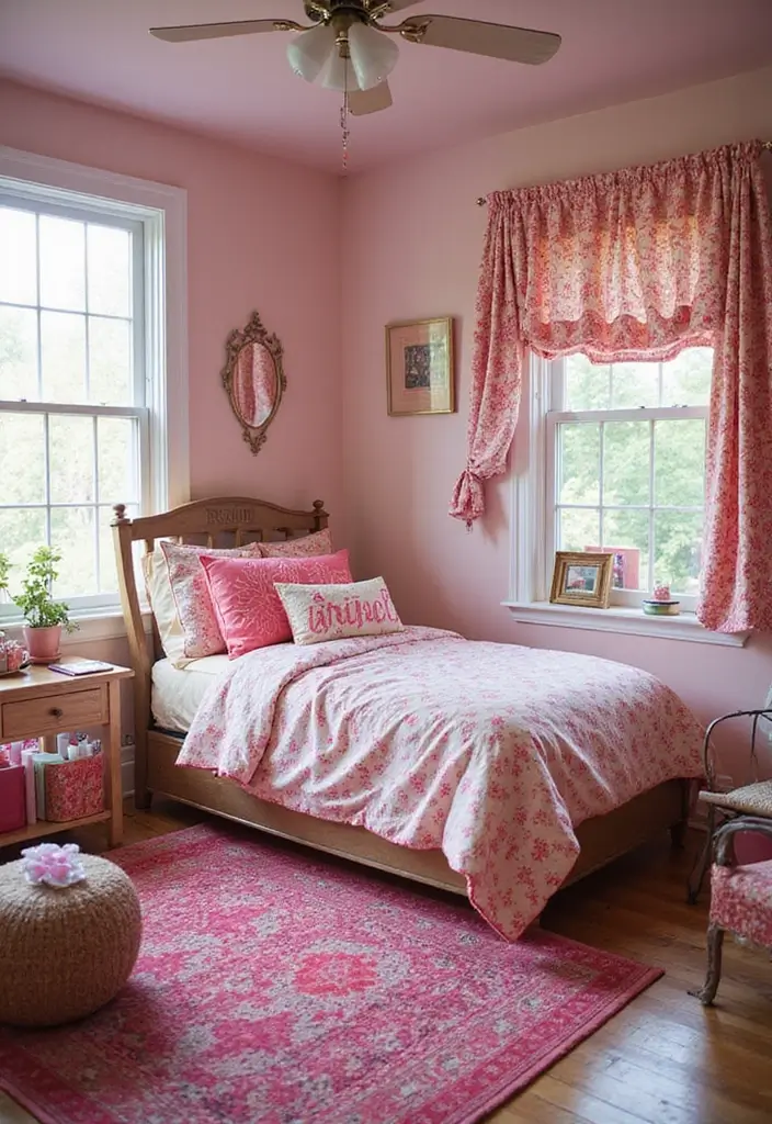30+ Girls Bedroom Ideas That Look Pretty and Fun 26 30+ Girls Bedroom Ideas That Look Pretty and Fun - 26. Playful Patterns