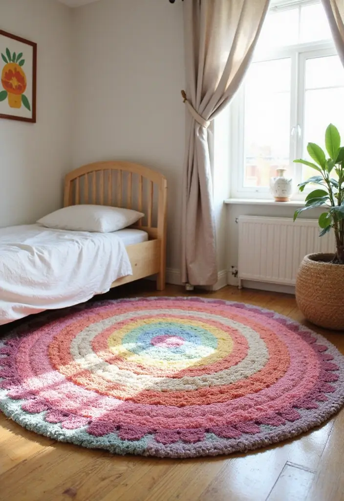 30+ Girls Bedroom Ideas That Look Pretty and Fun 8 30+ Girls Bedroom Ideas That Look Pretty and Fun - 8. Playful Rugs