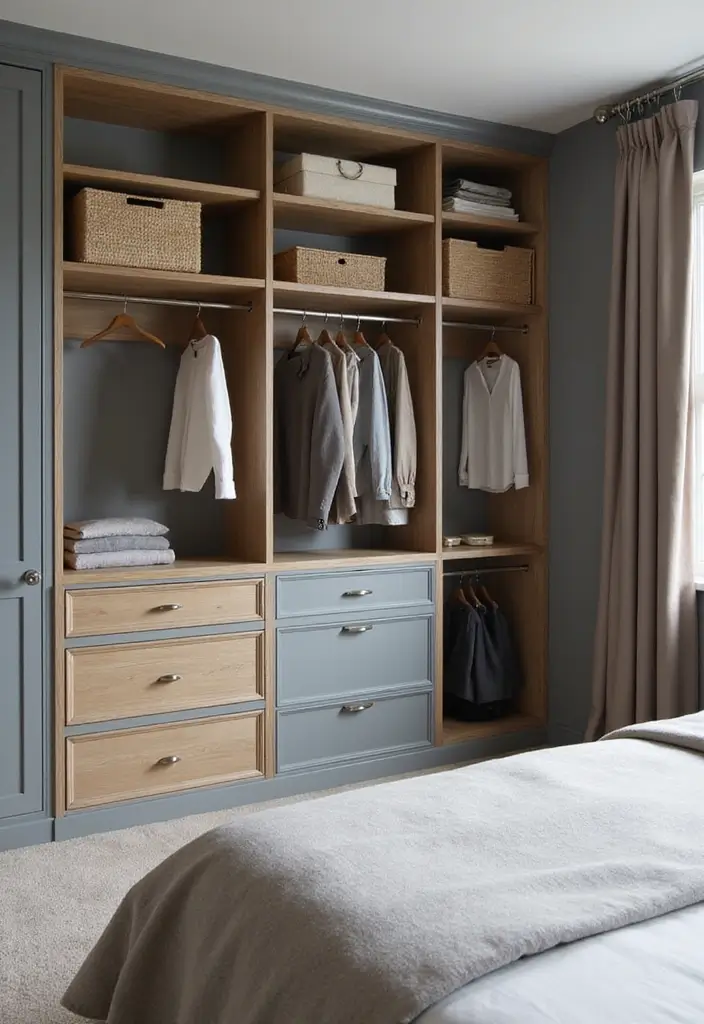 30+ Grey and Beige Bedroom Ideas for a Modern Neutral Style 11 30+ Grey and Beige Bedroom Ideas for a Modern Neutral Style - 11. Innovative Closet Solutions