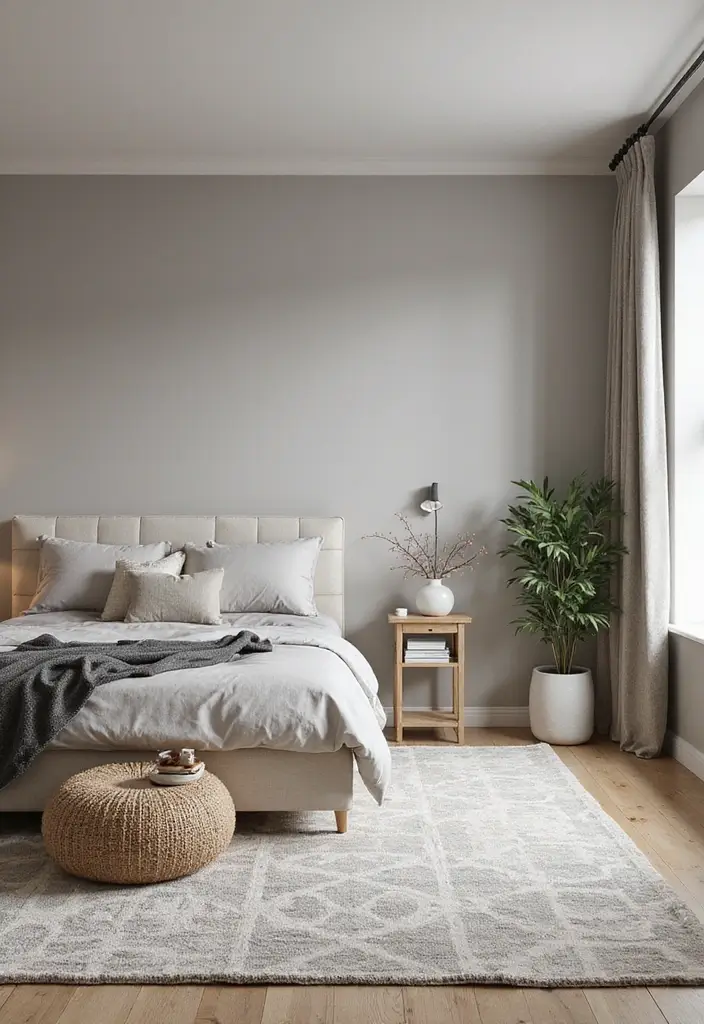 30+ Grey and Beige Bedroom Ideas for a Modern Neutral Style 16 30+ Grey and Beige Bedroom Ideas for a Modern Neutral Style - 16. Stylish Area Rugs