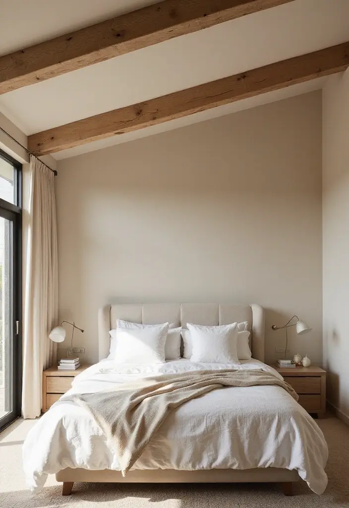 30+ Grey and Beige Bedroom Ideas for a Modern Neutral Style 21 30+ Grey and Beige Bedroom Ideas for a Modern Neutral Style - 21. Statement Ceiling Designs