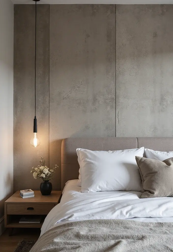 30+ Grey and Beige Bedroom Ideas for a Modern Neutral Style 24 30+ Grey and Beige Bedroom Ideas for a Modern Neutral Style - 24. Textured Wall Finishes