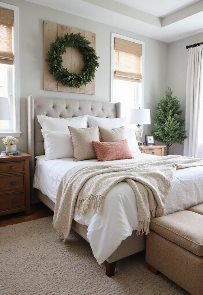 30+ Grey and Beige Bedroom Ideas for a Modern Neutral Style 30 30+ Grey and Beige Bedroom Ideas for a Modern Neutral Style - 30. Seasonal Decor Changes