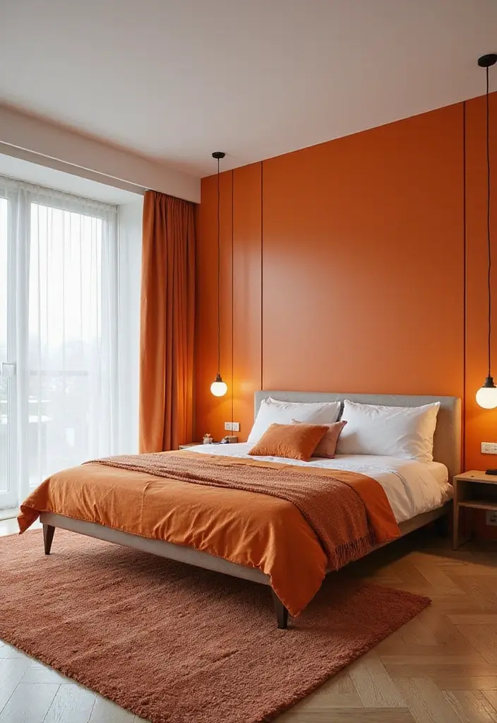 30+ Orange Bedroom Ideas for a Bold and Energetic Look 10 30+ Orange Bedroom Ideas for a Bold and Energetic Look - 10. Modern Orange Interiors
