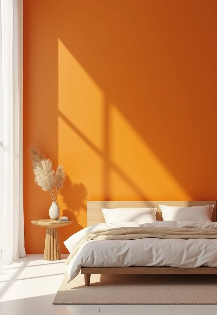 30+ Orange Bedroom Ideas for a Bold and Energetic Look 14 30+ Orange Bedroom Ideas for a Bold and Energetic Look - 14. Orange Minimalism