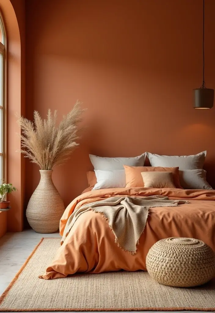 30+ Orange Bedroom Ideas for a Bold and Energetic Look 20 30+ Orange Bedroom Ideas for a Bold and Energetic Look - 20. Orange Inspired by Nature