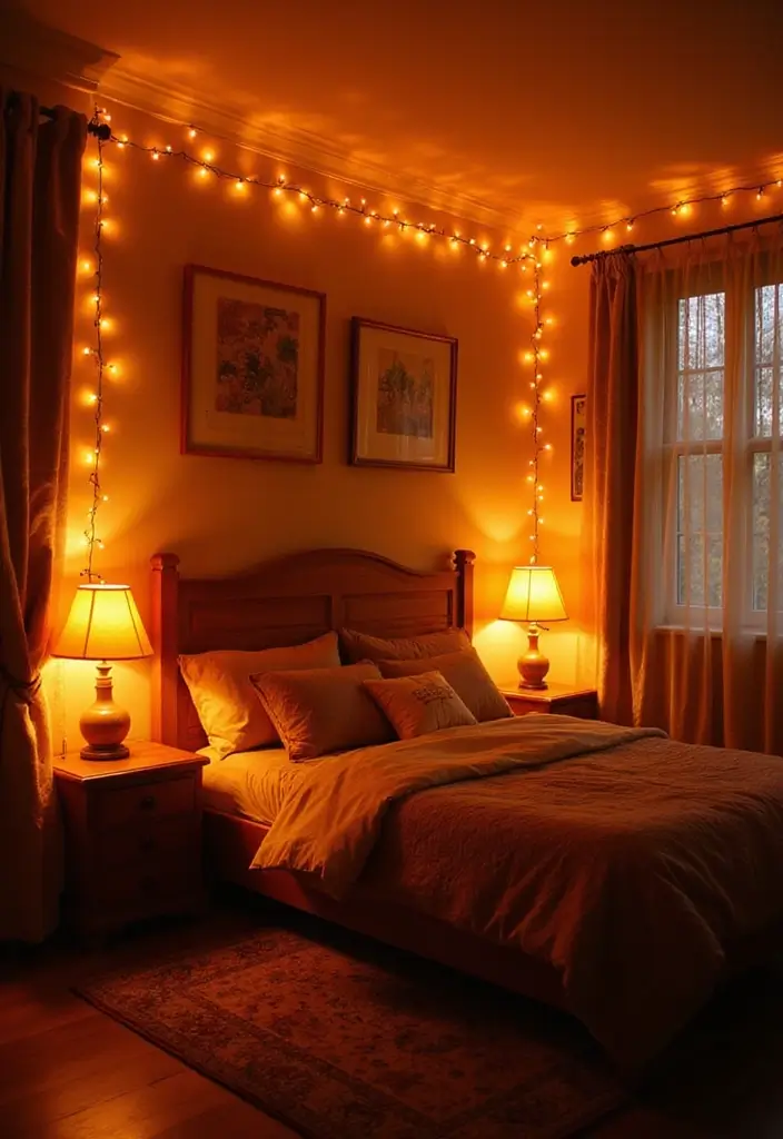 30+ Orange Bedroom Ideas for a Bold and Energetic Look 23 30+ Orange Bedroom Ideas for a Bold and Energetic Look - 23. Warm Orange Lighting Fixtures