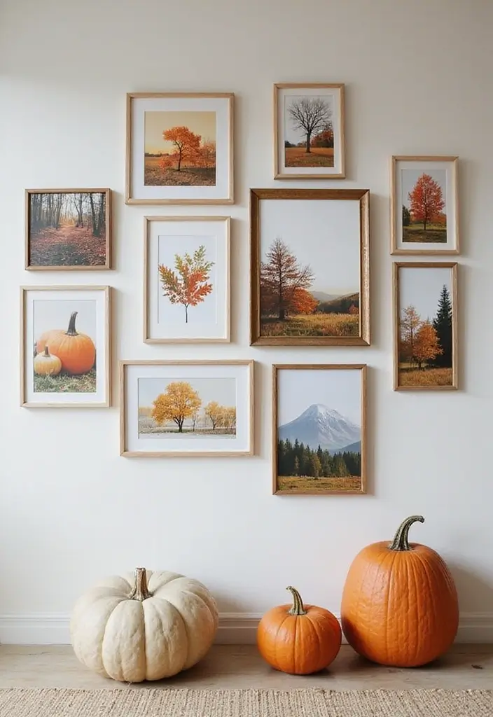 30+ Picture Wall Bedroom Ideas You’ll Want to Try 18 30+ Picture Wall Bedroom Ideas You’ll Want to Try - 18. Seasonal Rotation