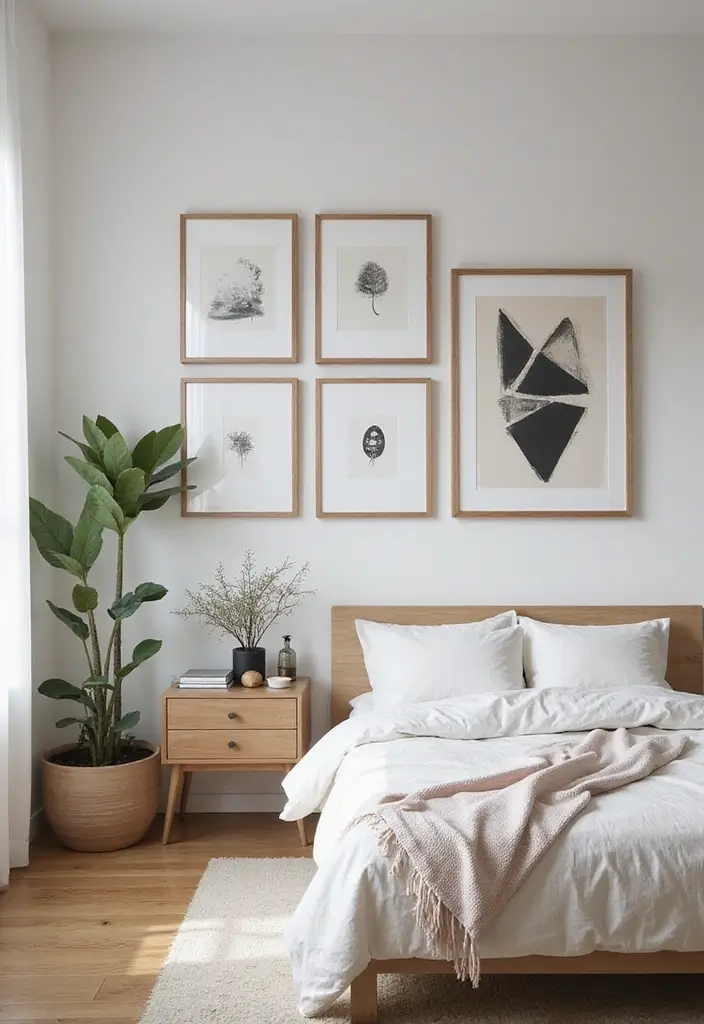 30+ Picture Wall Bedroom Ideas You’ll Want to Try 20 30+ Picture Wall Bedroom Ideas You’ll Want to Try - 20. Floating Frame Effect