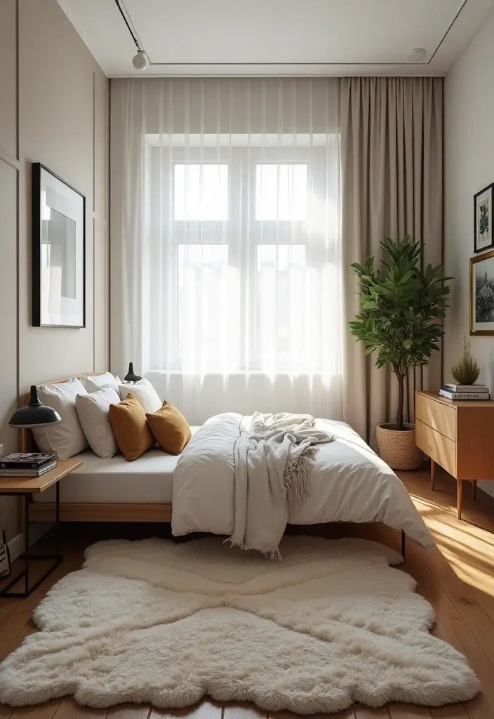30+ Relaxing Bedroom Ideas for the Perfect Retreat 10 30+ Relaxing Bedroom Ideas for the Perfect Retreat - 10. Soft Rugs for Grounding the Space