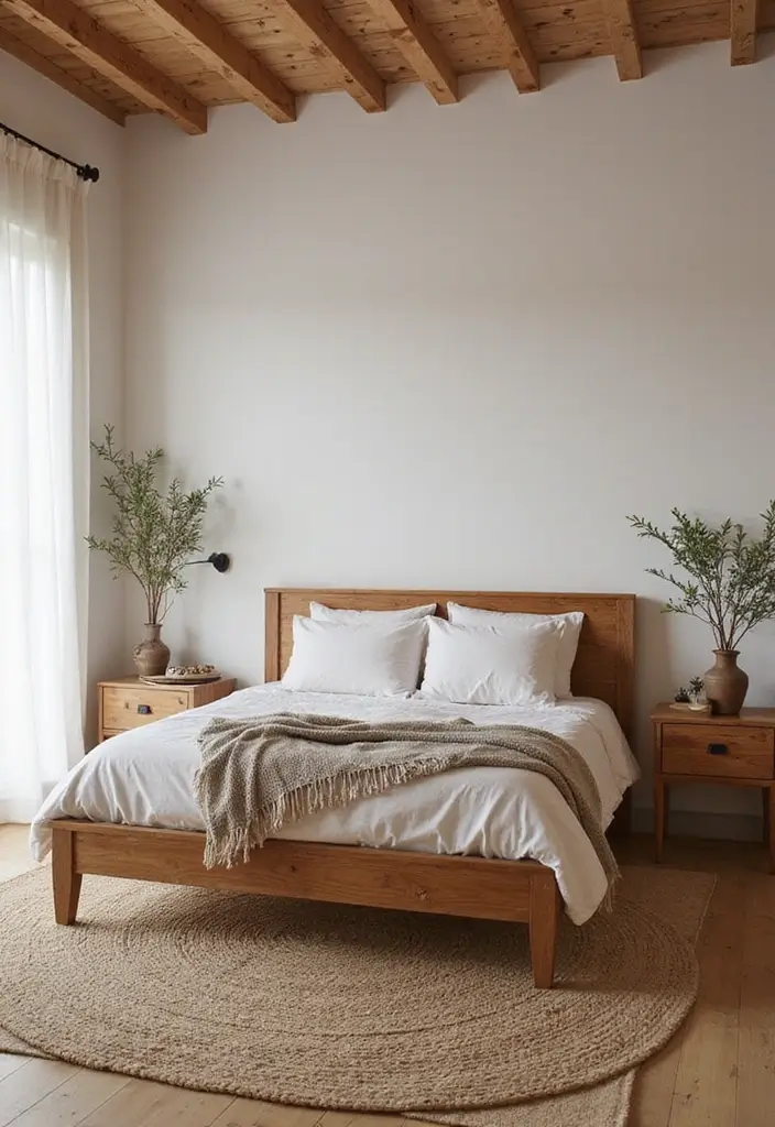 30+ Relaxing Bedroom Ideas for the Perfect Retreat 11 30+ Relaxing Bedroom Ideas for the Perfect Retreat - 11. Natural Wood Accents for a Rustic Touch