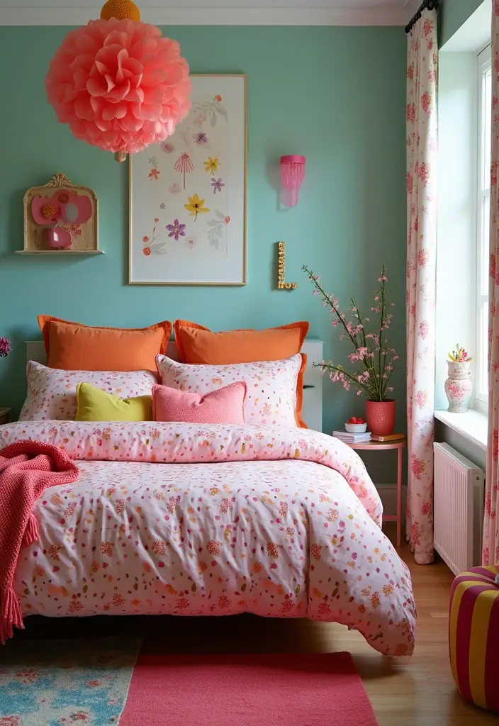 30+ Relaxing Bedroom Ideas for the Perfect Retreat 21 30+ Relaxing Bedroom Ideas for the Perfect Retreat - 21. Playful Patterns for a Fun Atmosphere
