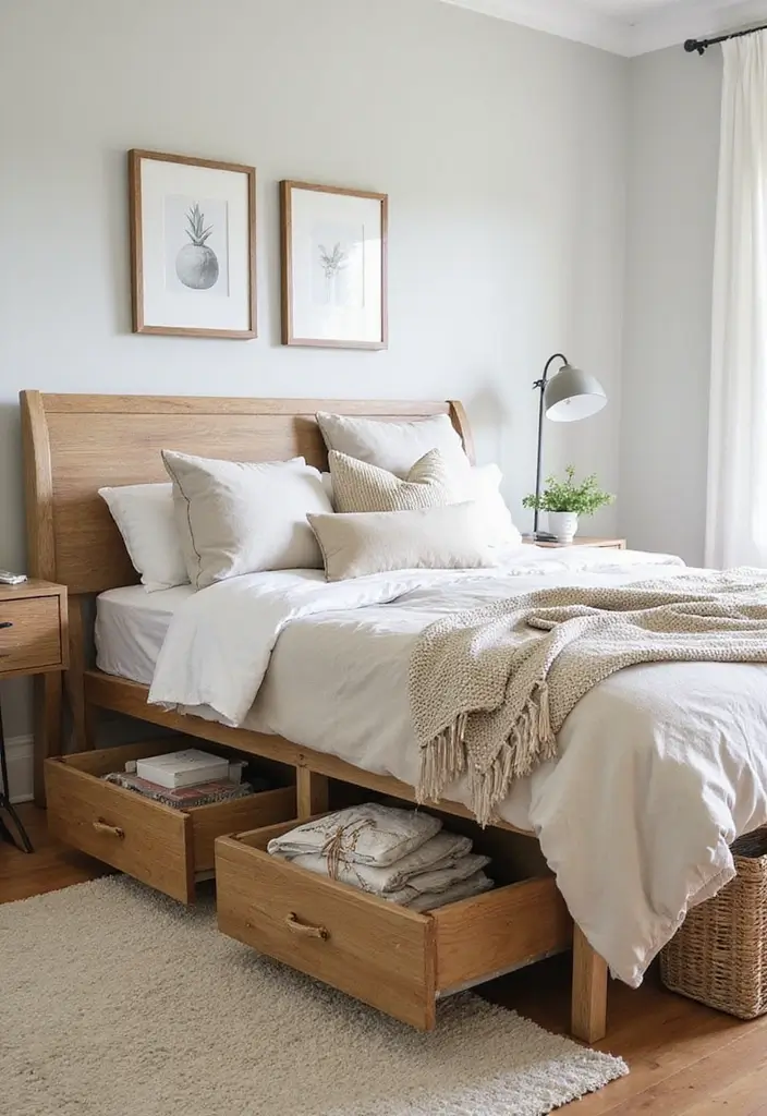30+ Relaxing Bedroom Ideas for the Perfect Retreat 22 30+ Relaxing Bedroom Ideas for the Perfect Retreat - 22. Storage Solutions for a Clutter-Free Space