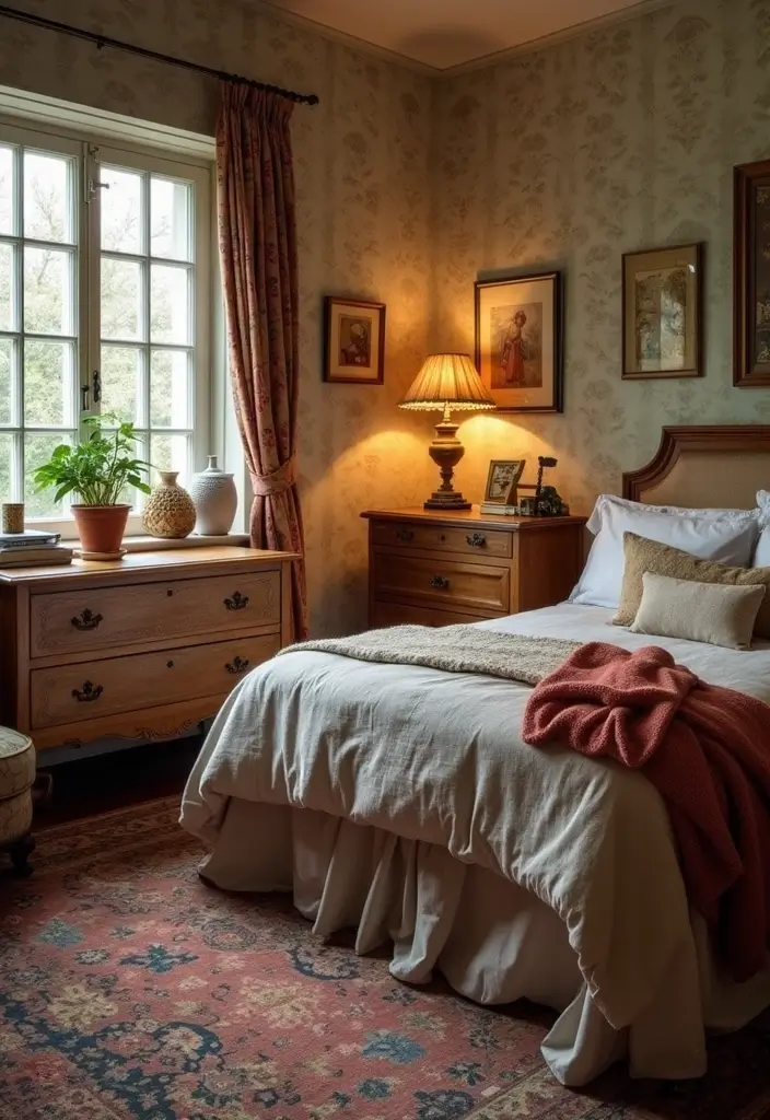 30+ Relaxing Bedroom Ideas for the Perfect Retreat 7 30+ Relaxing Bedroom Ideas for the Perfect Retreat - 7. Vintage Finds for Unique Flair