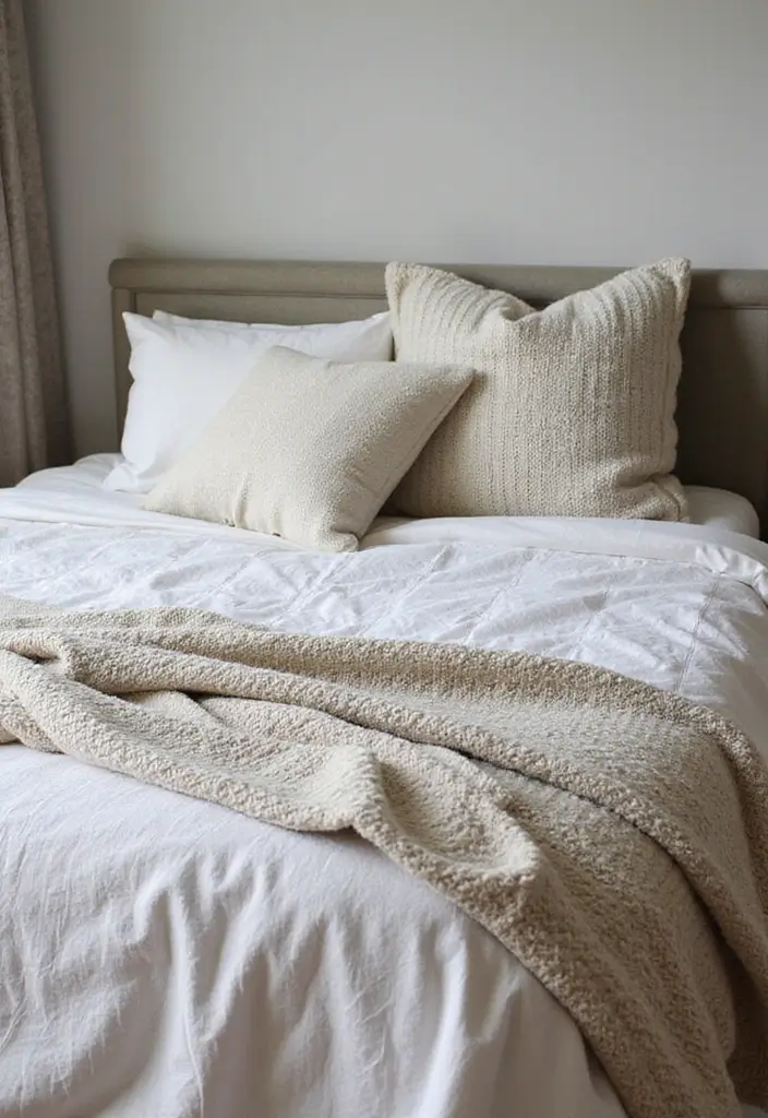 30+ Relaxing Bedroom Ideas for the Perfect Retreat 9 30+ Relaxing Bedroom Ideas for the Perfect Retreat - 9. Textured Bedding for Visual Appeal