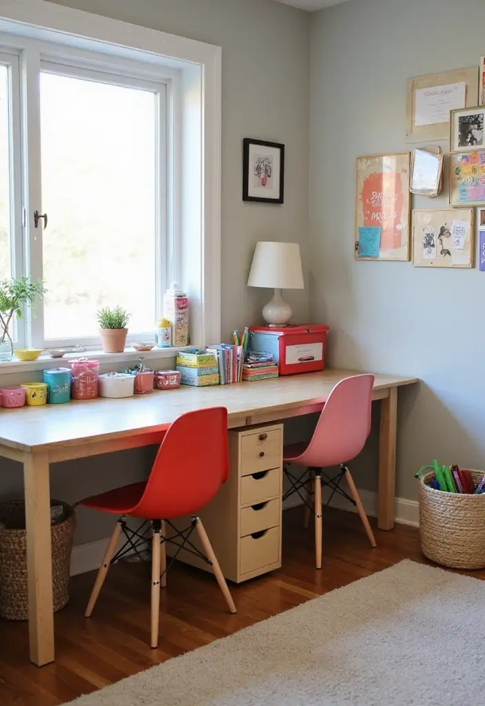 30+ Shared Bedroom Ideas for Boys and Girls That Actually Work - 11. Shared Desk Area