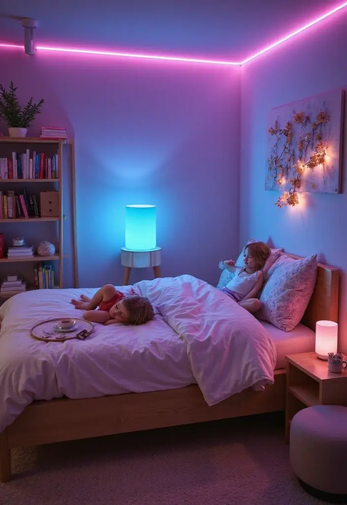 30+ Shared Bedroom Ideas for Boys and Girls That Actually Work - 21. Smart Technology Integration