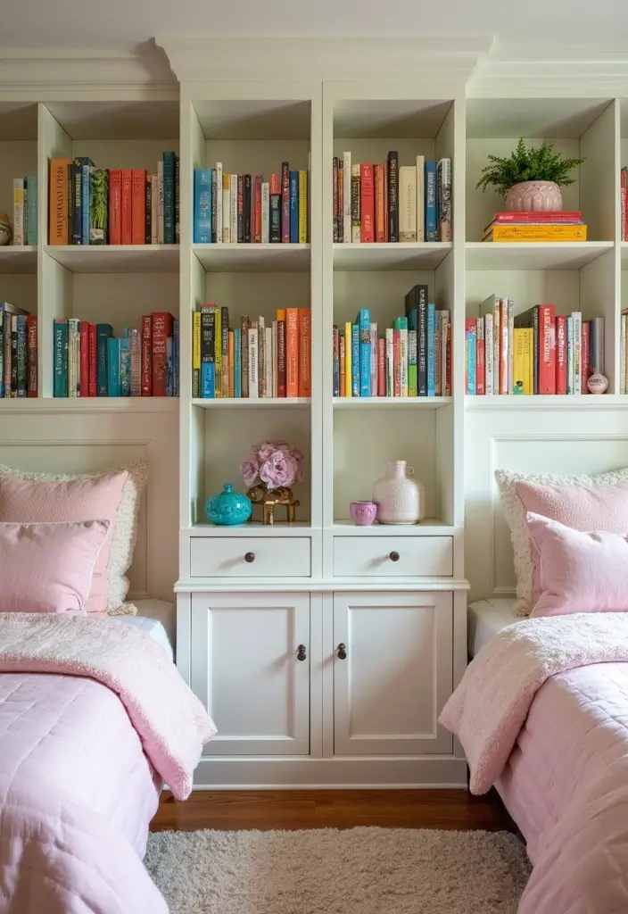 30+ Shared Bedroom Ideas for Boys and Girls That Actually Work - 22. Personalized Shelving