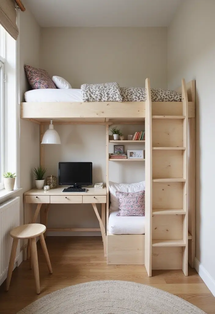 30+ Shared Bedroom Ideas for Boys and Girls That Actually Work - 24. Space-Saving Loft Beds