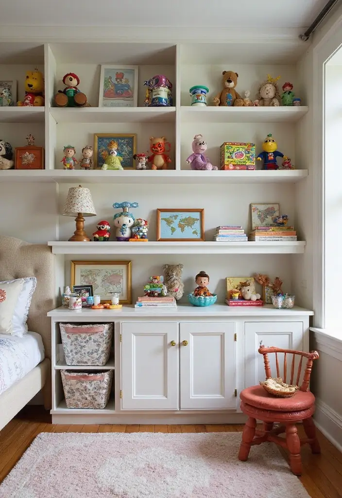 30+ Shared Bedroom Ideas for Boys and Girls That Actually Work - 25. Toys as Decor